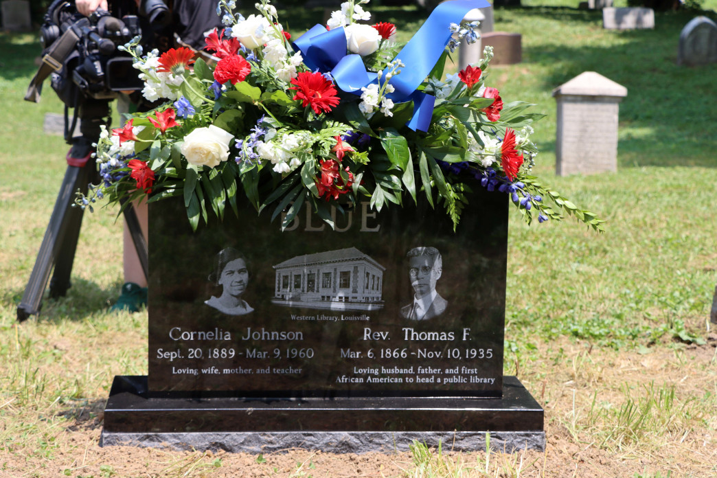 Headstone for Cornelia Johnson and Rev. Thomas Blue