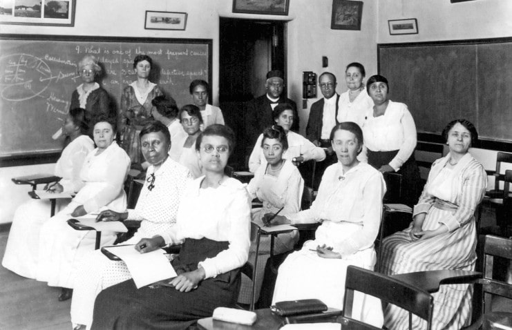 Women serving library apprenticeships, date unknown