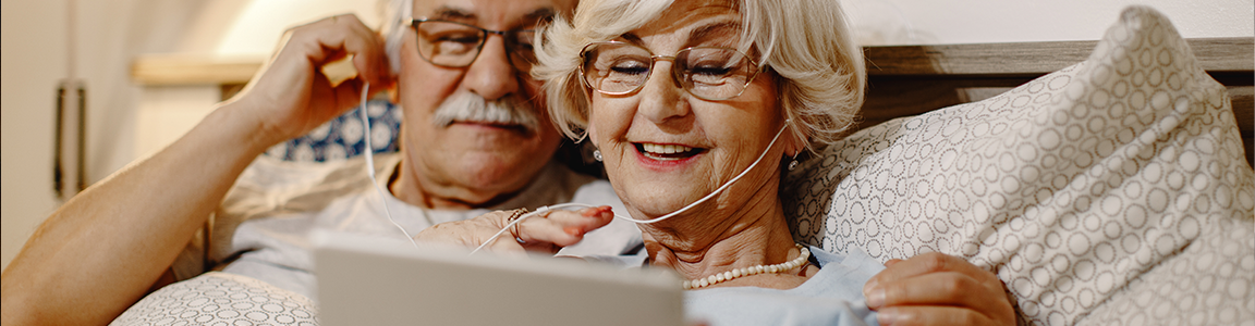 Seniors using a tablet