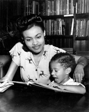 Mom and Son reading