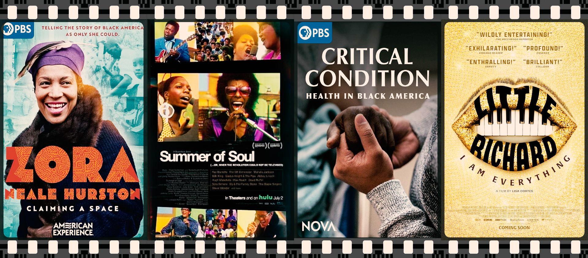 Posters for the 4 films for Black History month 2026