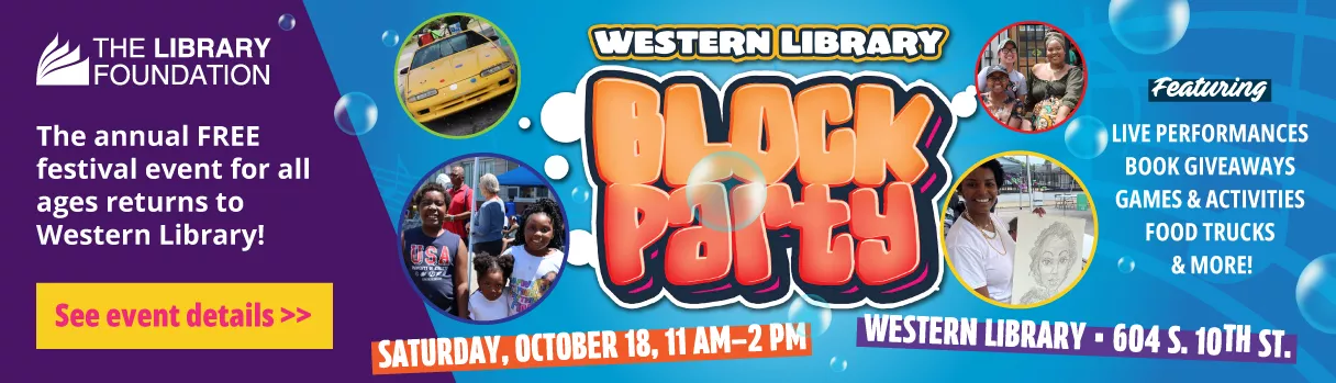 Children, Cars and artists at a Western Library Block Party