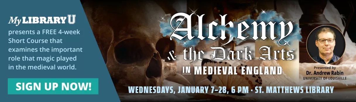 Skull, butterfly and chalice with an image of Dr. Andrew Rabin